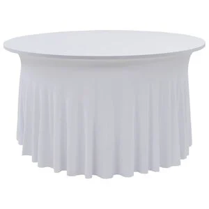 vidaXL 2 St&uuml;ck Stretch-Tischdecken mit Rand Wei&szlig; 120x74 cm