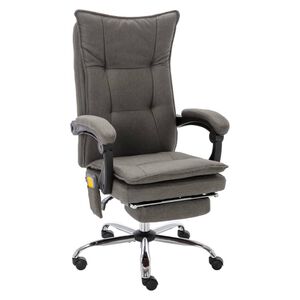 vidaXL Massage-B&uuml;rostuhl Grau Stoff