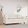 vidaXL 2-Sitzer-Sofa mit Kissen Beige 140 cm Mikrofasergewebe