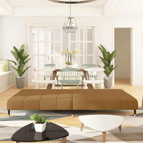 vidaXL Schlafsofa 2-Sitzer Braun Samt