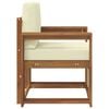 vidaXL Outdoor-Sofa Massives Akazienholz und Polyester Natur