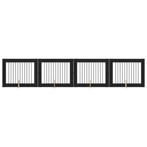 vidaXL Hundetor mit St&auml;ndern 4 pcs Schwarze Eiche 100 x 80 cm