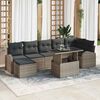 vidaXL Garten-Sofa-Set mit Kissen 8 pcs Grau