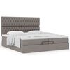vidaXL Ottoman-Bett mit Matratzen Taupe 200x200 cm Stoff
