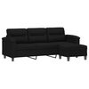 vidaXL 3-Sitzer-Sofa mit Hocker Schwarz 180 cm Mikrofasergewebe