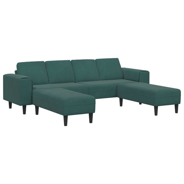 vidaXL Wohnzimmer Couch 3 pcs Dunkelgr&uuml;n