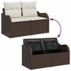 vidaXL Gartensofa-set mit Kissen mit Speicher 9 pcs Braun und Creme