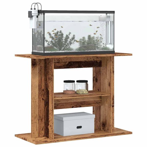 vidaXL Aquariumst&auml;nder Altholz 80x35x60 cm Holzwerkstoff