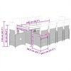 vidaXL 11-tlg. Garten-Bistro-Set mit Kissen Grau Poly Rattan