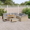 vidaXL Garten-Sofa-Set mit Kissen 13 pcs Beige Poly Rattan