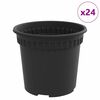 vidaXL Runder Blumentopf 24 stk. Schwarz &Oslash; 15 x 12 cm Kunststoff