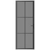 vidaXL Innent&uuml;r 76x201,5 cm Schwarz ESG-Glas und Aluminium