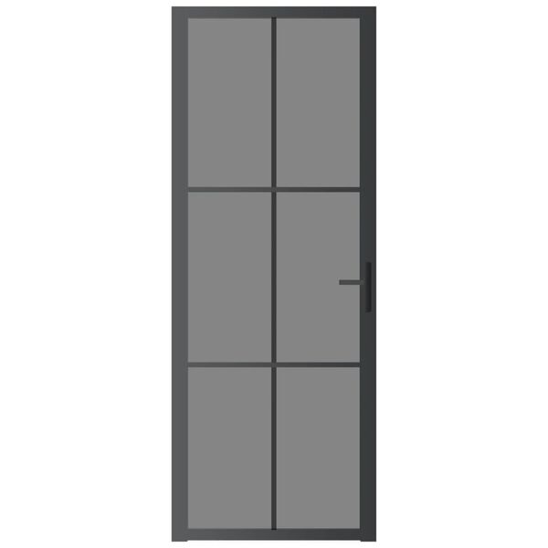 vidaXL Innent&uuml;r 76x201,5 cm Schwarz ESG-Glas und Aluminium