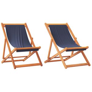 vidaXL Klappst&uuml;hle, 2 St&uuml;ck, blauer Stoff