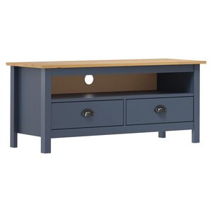 vidaXL TV-Schrank Hill Grau 110x40x47 cm Kiefer Massivholz