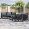 vidaXL Garten-Sofa-Set mit Kissen 6 pcs Anthrazit Stahl & Stoff