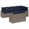 vidaXL Gartensofa-set mit Kissen 7 pcs Grau und Marineblau Poly-Rattan