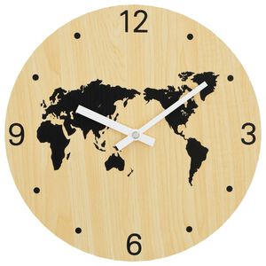 vidaXL Wanduhr Gelb und Schwarz &Oslash;30 cm Holzwerkstoff