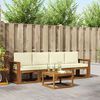vidaXL Outdoor-Sofagarnitur mit Kissen 5 pcs Natur und Creme