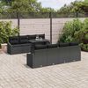 vidaXL Gartensofa-set mit Kissen 7 pcs Schwarz Poly-Rattan