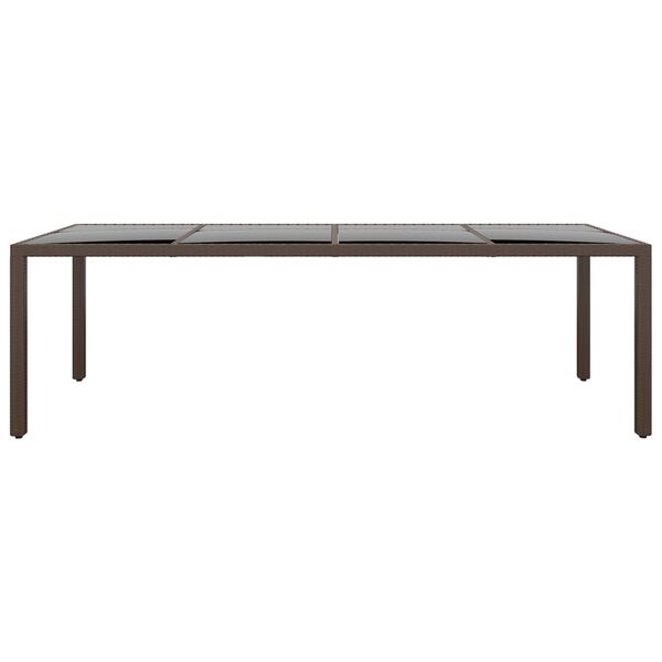 vidaXL Gartentisch mit Glasplatte Braun Poly Rattan