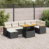 vidaXL 5-tlg. Garten-Sofagarnitur mit Kissen Schwarz Poly Rattan