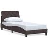 vidaXL Bettgestell ohne Matratze Dunkelbraun 90x190 cm Stoff
