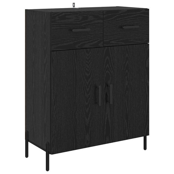 vidaXL Sideboard Schwarz Eichen-Optik 69,5 x 34 x 90 cm Holzwerkstoff