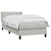 vidaXL Boxspringbett mit Matratze Hellgrau 90x220 cm Samt