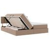 vidaXL Bett mit Stauraum und LED Cappuccino 180 x 200 cm Kunstleder
