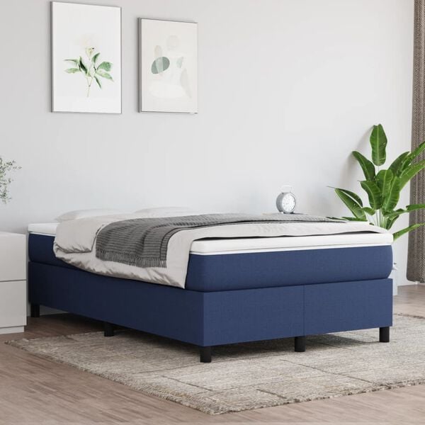 vidaXL Boxspringbettgestell Blau 120x200 cm Stoff