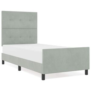 vidaXL Boxspringbett mit Kopfteil Hellgrau 80 x 200 cm Samt