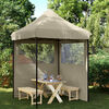vidaXL Party-Zelt Taupe 200 x 200 x 306 cm Oxford-Stoff