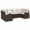 vidaXL Gartensofa-set mit Kissen 6 pcs Braun Poly Rattan