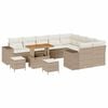 vidaXL Gartensofa-set 12 stk. Beige Poly-Rattan