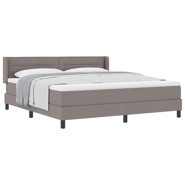 vidaXL Boxspringbett mit Matratze Taupe 200 x 180 cm Stoff