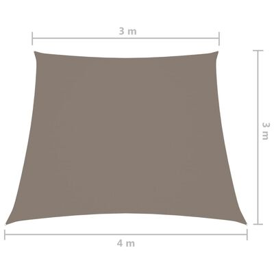 vidaXL Sonnensegel Oxford-Gewebe Trapezform 3/4x3 m Taupe