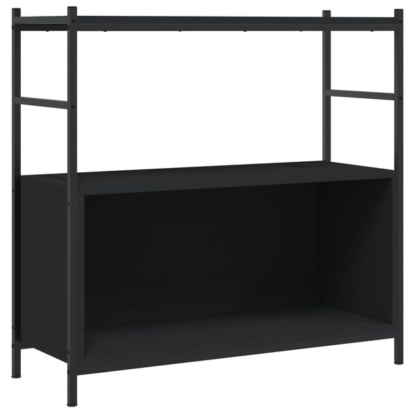 vidaXL Bücherregal Schwarz 80x30x78,5 cm Holzwerkstoff und Eisen