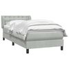vidaXL Boxspringbett mit Matratze Hellgrau 90x210 cm Samt