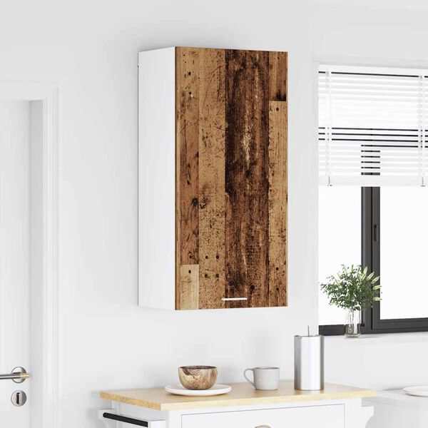vidaXL H&auml;ngeschrank Altes Holz und Wei&szlig; 50 x 31 x 100 cm Holzwerkstoff