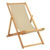 vidaXL Liegestuhl Beige Massivholz Teak