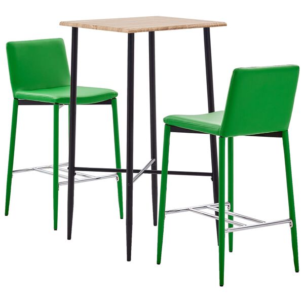 vidaXL 3-tlg. Bar-Set Kunstleder Gr&uuml;n