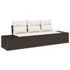 vidaXL Gartensofa-set mit Speicher 3 pcs Braun und Creme Poly-Rattan