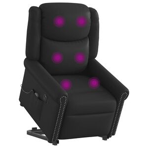 vidaXL Massagesessel Aufstehhilfe Elektrisch Gl&auml;nzend Schwarz