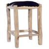 vidaXL Barhocker Echtes Ziegenfell und Teak Massivholz