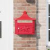 vidaXL Wandmontierter Briefkasten Rot 40,5 x 16 x 45 cm Gussaluminium
