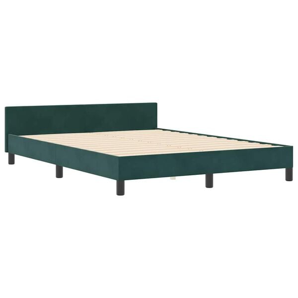 vidaXL Boxspringbett mit Kopfteil Dunkelgr&uuml;n 180 x 200 cm Samt