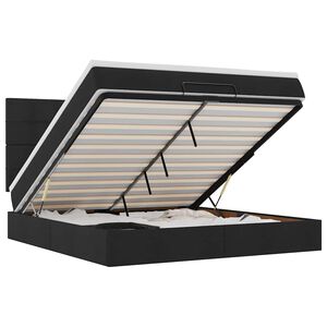 vidaXL Ottoman-Bett mit Matratze Schwarz 180x200 cm Stoff