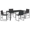 vidaXL Garten Essgruppe 5 pcs Schwarz Pulverbeschichteter Stahl