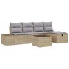 vidaXL Gartensofa-set 6 stk. Beige Poly-Rattan